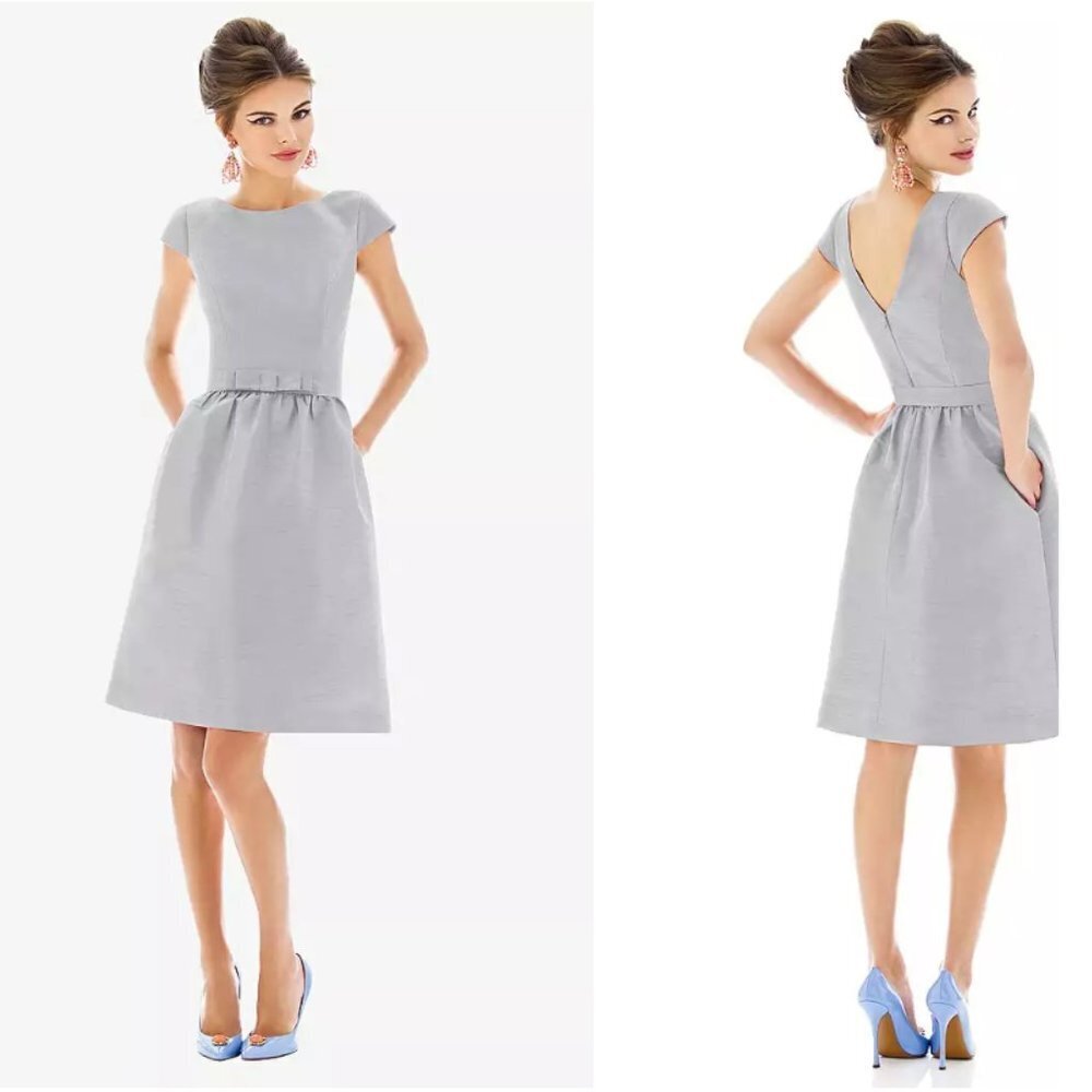 Alfred Sung Snow White Peau de Soie Cocktail Dress, NWT, Size 14